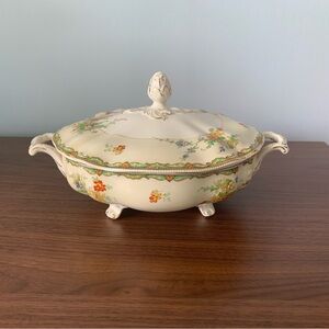 Johnson Bros England “Ningpo” Floral Ceramic Tureen with Lid